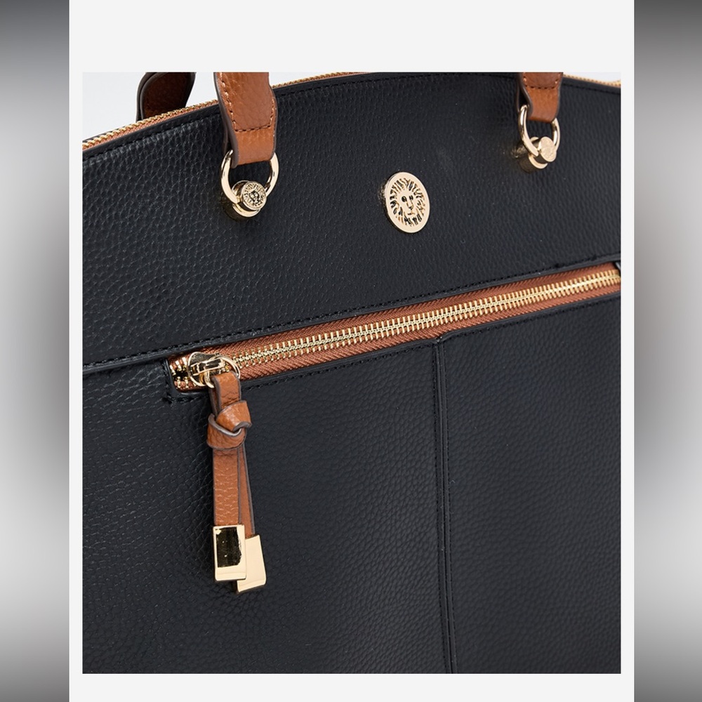 Anne Klein Elegant Black and Brown Handbag - Picture 3 of 4